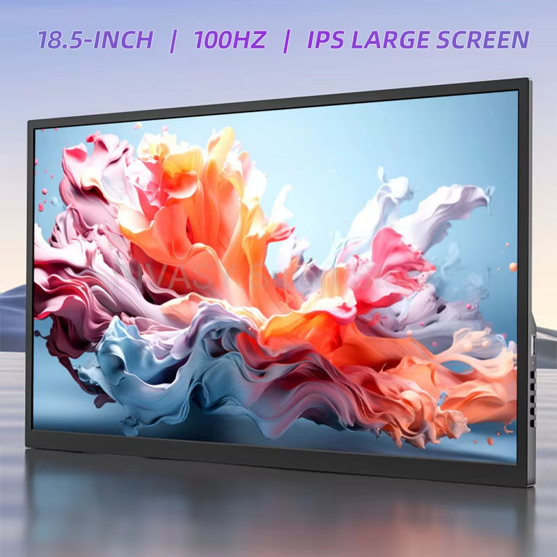 18.5 Inch 100HZ Portable Monitor 1080P HD IPS Panel 100%Srgb Color Gamut Display Dual Speakers for Switch PC Secondary Screen