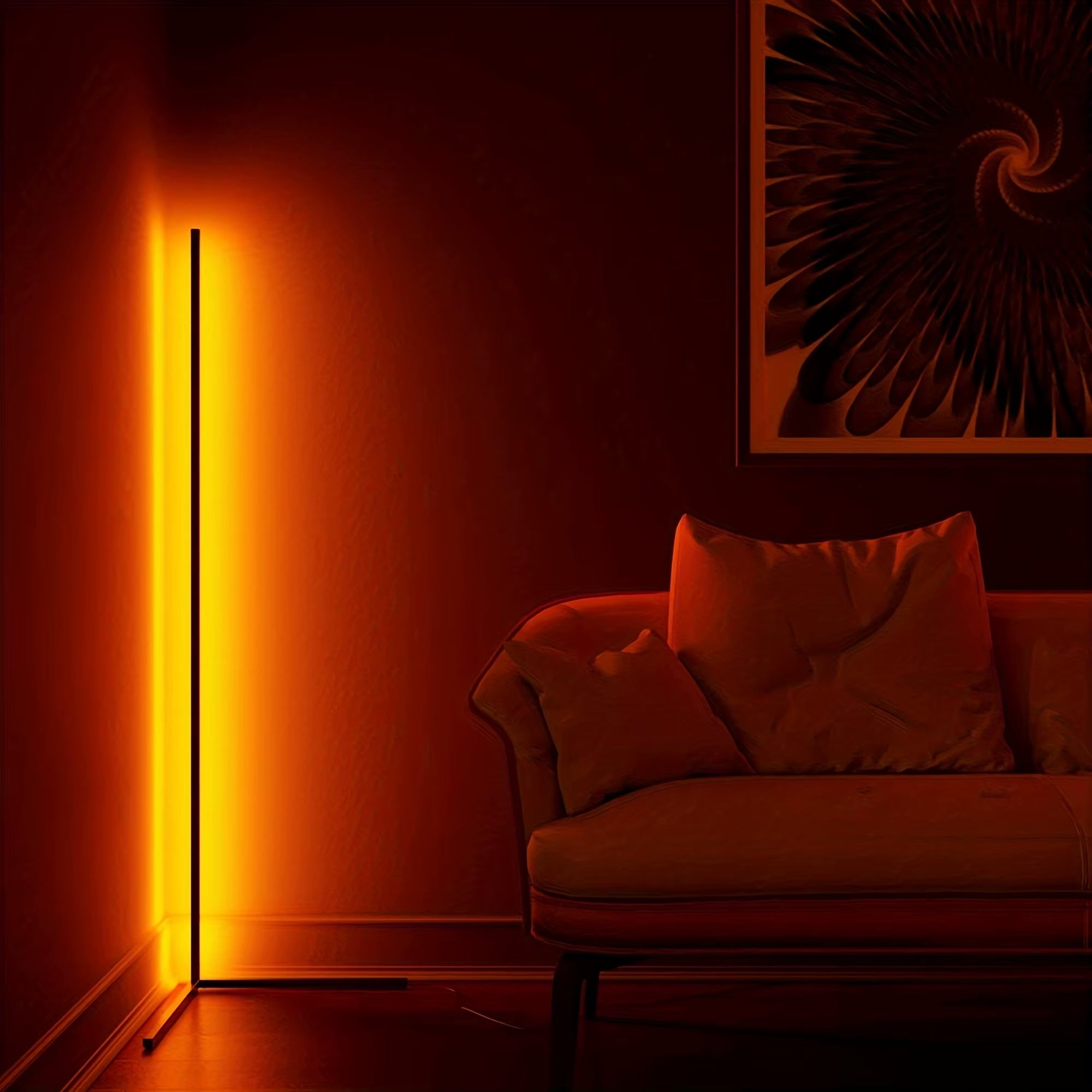 60-Inch RGB LED Corner Floor Lamp for Living Room, Bedroom, and Game Room
