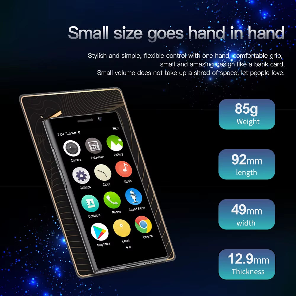 HOT SERVO Mini 4G Network Smartphone with 3.0" Screen, Dual SIM Standby, Android 10.0, 2GB RAM + 16GB Storage, Wi-Fi, GPS, and Face Unlock Feature