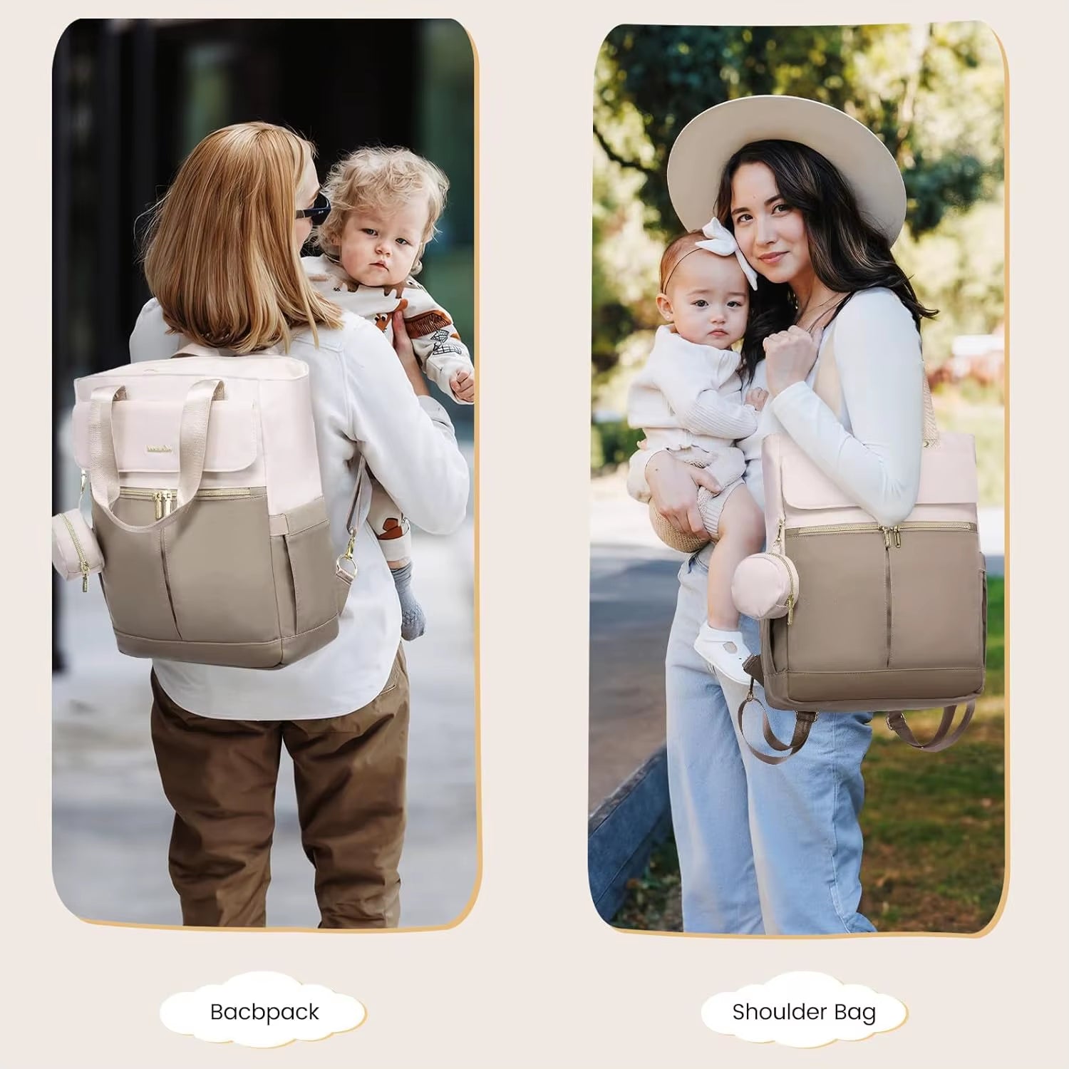 Multifunctional Diaper Backpack with Insulated Pockets, Changing Pad, and Anti-Theft Design for Women and Men