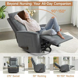 Swivel Rocker Recliner Chair for Adults Glider Rocking Chair for Nursery Small Space Friendly RV Living Room Essentia，Customized