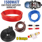 1500W Car Audio Speakers Wiring Kit 8GA Car Subwoofer Power Amplifier Wiring Speaker for Auto Vehicle Parts