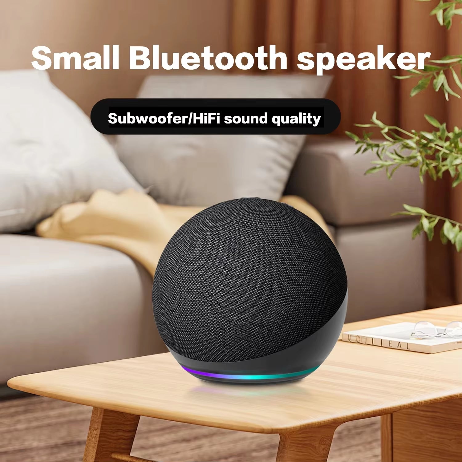 Alaxe Small Bluetooth Speaker Echo Dot 5Th Outdoor Wireless Bluetooth Generation Mini RGB Speaker Home Subwoofer