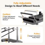Foldable Pilates Reformer Machine with Springs Resistance for Full-Body Home Workout Adjustable Fitness Equipment in Black Suit