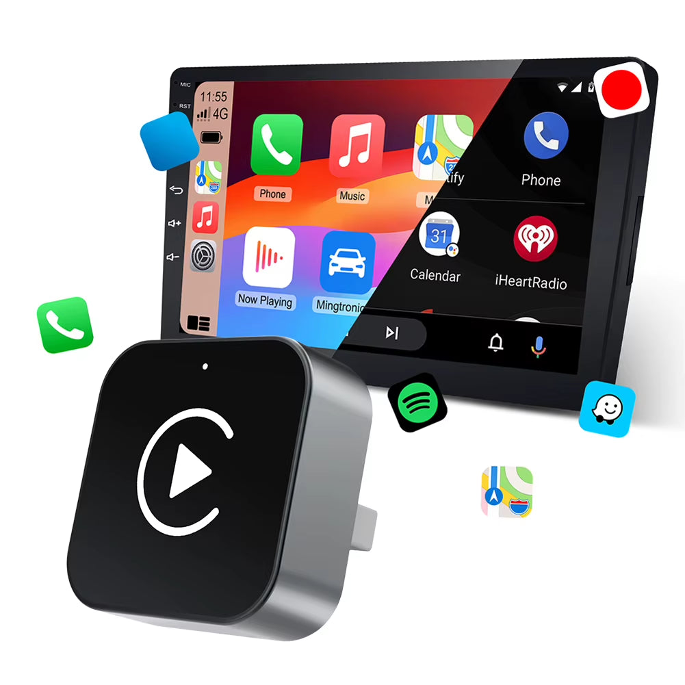2 in 1 Wireless Carplay Android Auto Adapter Carplay AI Box Auto Connect Wireless Carplay Adapter for Factory Wired Carplay Cars