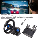 PC Gaming Racing Wheel Gaming Steering Wheel 180 Degree Rotation Multifunctional 3 in 1 Game Racing Wheel with Pedals for PC