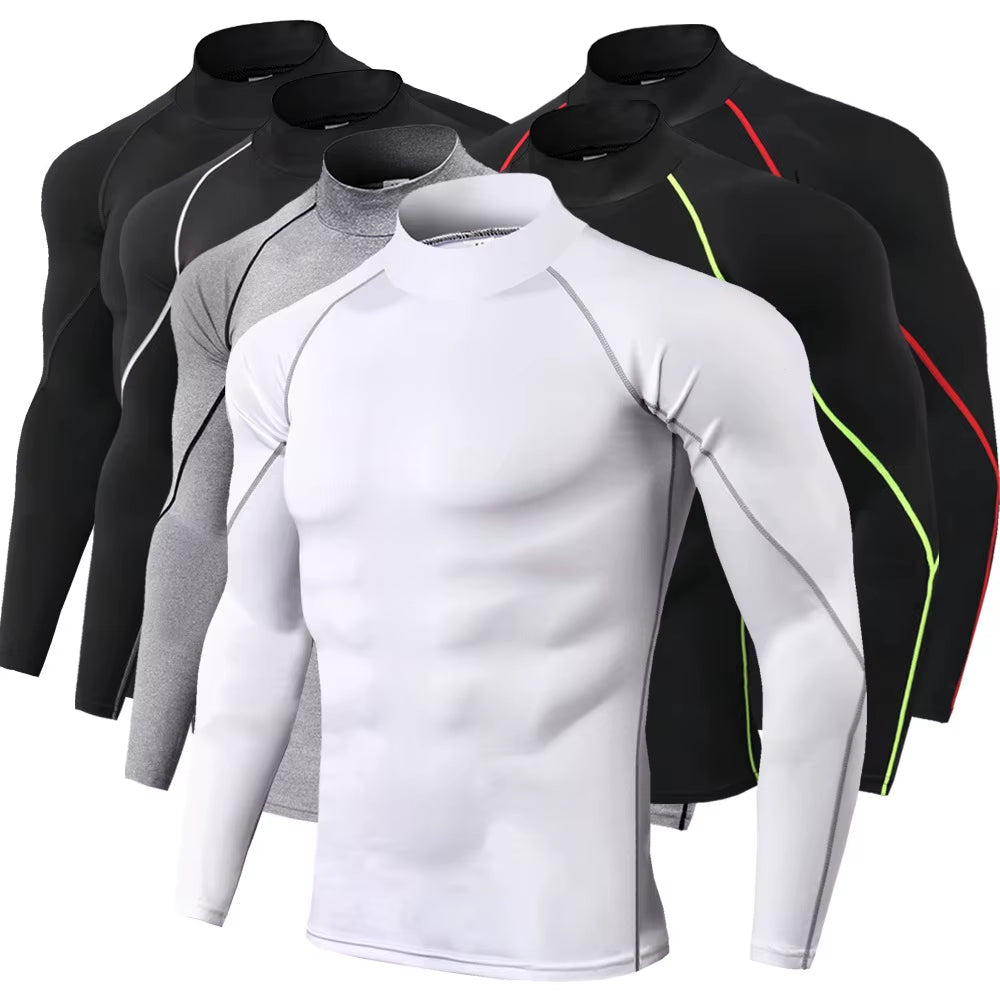 Men Sport T-Shirt Quick Dry Bodybuilding Running Shirt Long Sleeve Compression Top Gym T Shirt Men Fitness Tight Rashgard