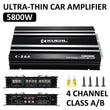 Aluminum Alloycar Audio Power Amplifier High-Power 4-Channel 5800W Amp 12.0V Ultra-Thin Four-Way Power Amplifier Class A/B