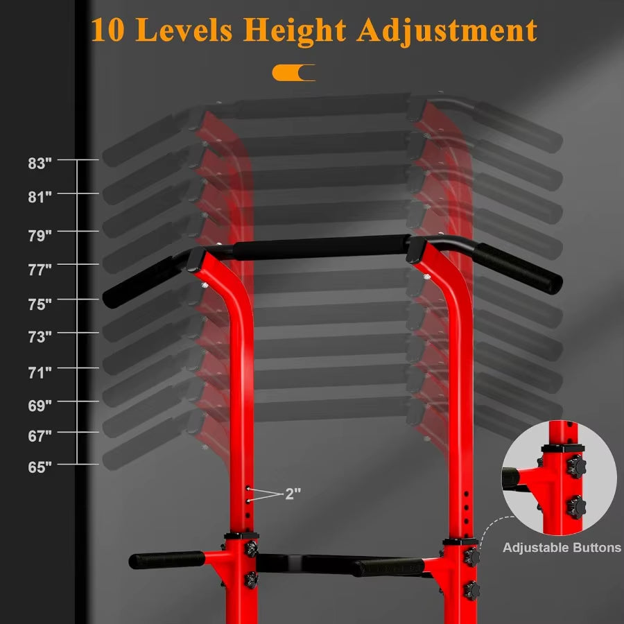 Power Tower Pull up Dip Station Multi-Function Fitness Equipment for Strength Training Adjustable Height Dip Stand for Home Gym
