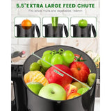 Cold Press Juicer with 5.5Inch Feeding Chute for Masticating Whole Fruits and Vegetables Autocutting Auger Technology for Effic