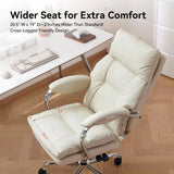 Ergonomic Executive Office Chair with Footrest, High Back PU Leather, Adjustable Recline, and Swivel Design