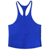Plain Gym Fitness Bodybuilding Muscle Tank Tops Mens Running Sport Sleeveless Y-Back Vests Summer Cool Cotton Breathable Shirts