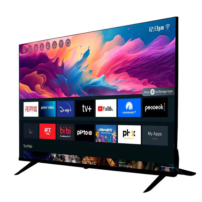 Accept Custom 4K Android Flat Screen Led Tv Smart 32 40 50 55 65 43 Inch Smart Tv Screens Televisions Smart Tvs