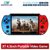 X7 4.3Inch Handheld Game Console IPS Screen Video Game Player HD Game Console Built-In 10000 Games for GBA GBC NES GBC