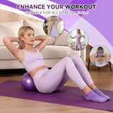 Likiliki Pilates Ring and Ball Set Home Fitness Equipment for Women with Resistance Bands 12'' Magic Circle 9.8'' Ball for Stre