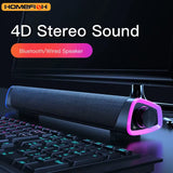 4D Computer Speaker Bar Stereo Sound Subwoofer Bluetooth Speaker for Macbook Laptop Notebook PC Music Player Wired Loudspeaker