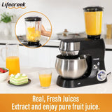 3-In-1 Multifunctional Stand Mixer, 5.3Qt 660W, 6-Speed Tilt-Head with Stainless Steel Bowl, Meat Grinder, Juice Blender