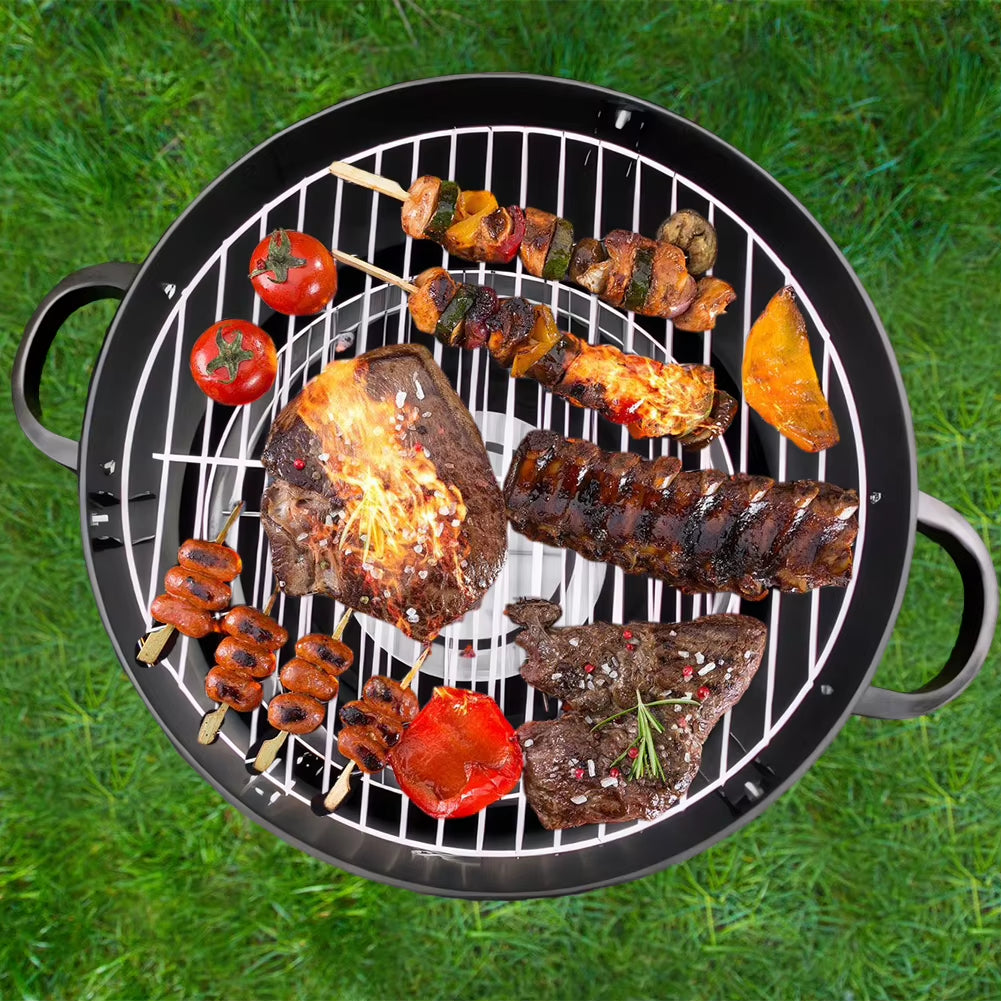 Vertical Charcoal Smoker with Built-In Thermometer BBQ Smoker Grill 2 Access Doors for Parties Camping Outdoor Cooking