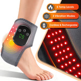 Electric Heating Ankle Massager 40PCS 660Nm LED Vibration Massage Red Light Ankle Brace Wrist Guard Left/Right Foot Hand Protect