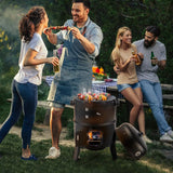 16 Inch Charcoal BBQ Smoker Grill,3-In-1 Portable Vertical Grill Cooker with Built-In Thermometers & Adjustable Vent Systems