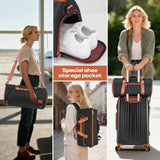 3Pcs Luggage Set Carry on Suitcase with Toiletry Bag Fitness Bag 20 Inch Suitcase with Spinner Wheel & TSA Lock for Business