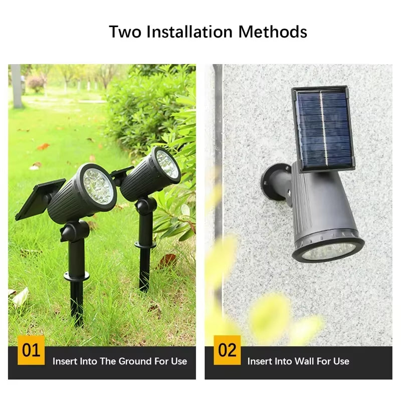 9 LED Solar Spot Light Outdoor Waterproof Spotlights Solar Garden Lights Landscape Lighting Decoration Pathway Lawn Lamp