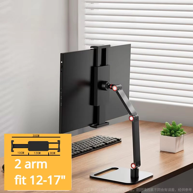 Universal Desk Monitor Holder Portable Metal Stand 17 Inch Expandable Display Base Vesa Mount External Vertical Screen Expansion