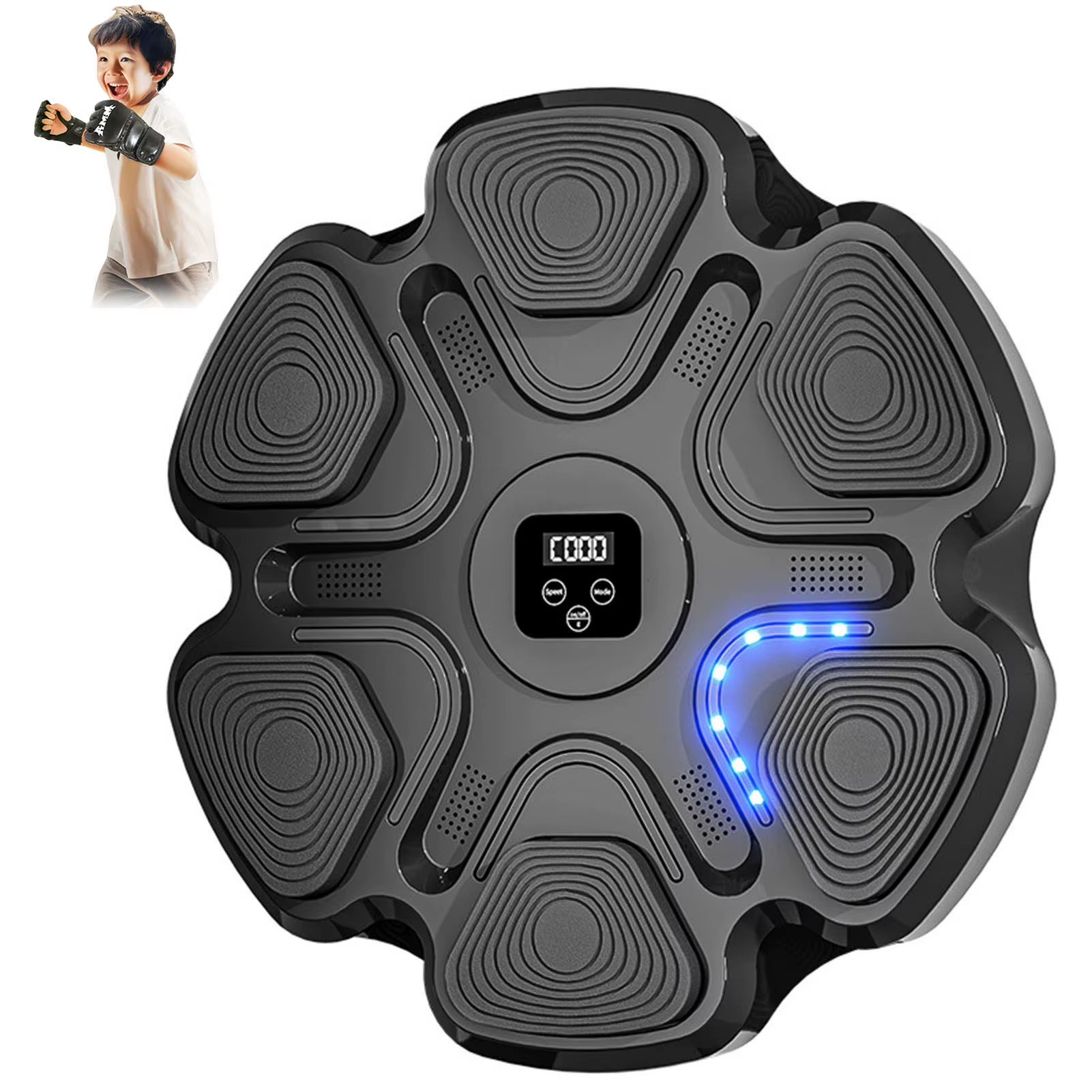 Smart Music Boxing Machine Reaction Wall Target Punch Trainer for Kids Adults Home Training with Rhythm Lights and Gloves