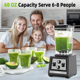 Blender for Smoothies: 1800W Peak Blenders for Kitchen, 68Oz Bpa-Free Pitcher, Timer & Speed Control, 6 Stainlsteel Blades