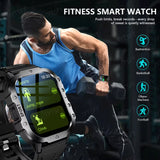 2025 New Military Smart Watch Men Outdoor Sports Fitness Tracker Health Monitoring 2.01Inch Bluetooth Calls Smartwatch