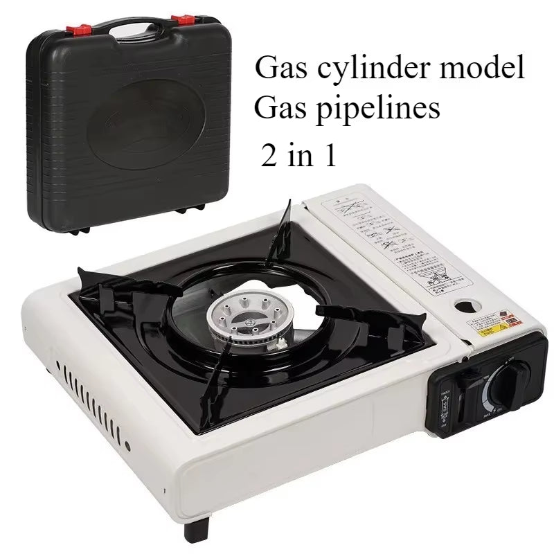 Outdoor Cassette Gas Stove Dual Purpose Portable Gas Barbecue Furnace Picnic Stove Camping Gas Cooking Utensils
