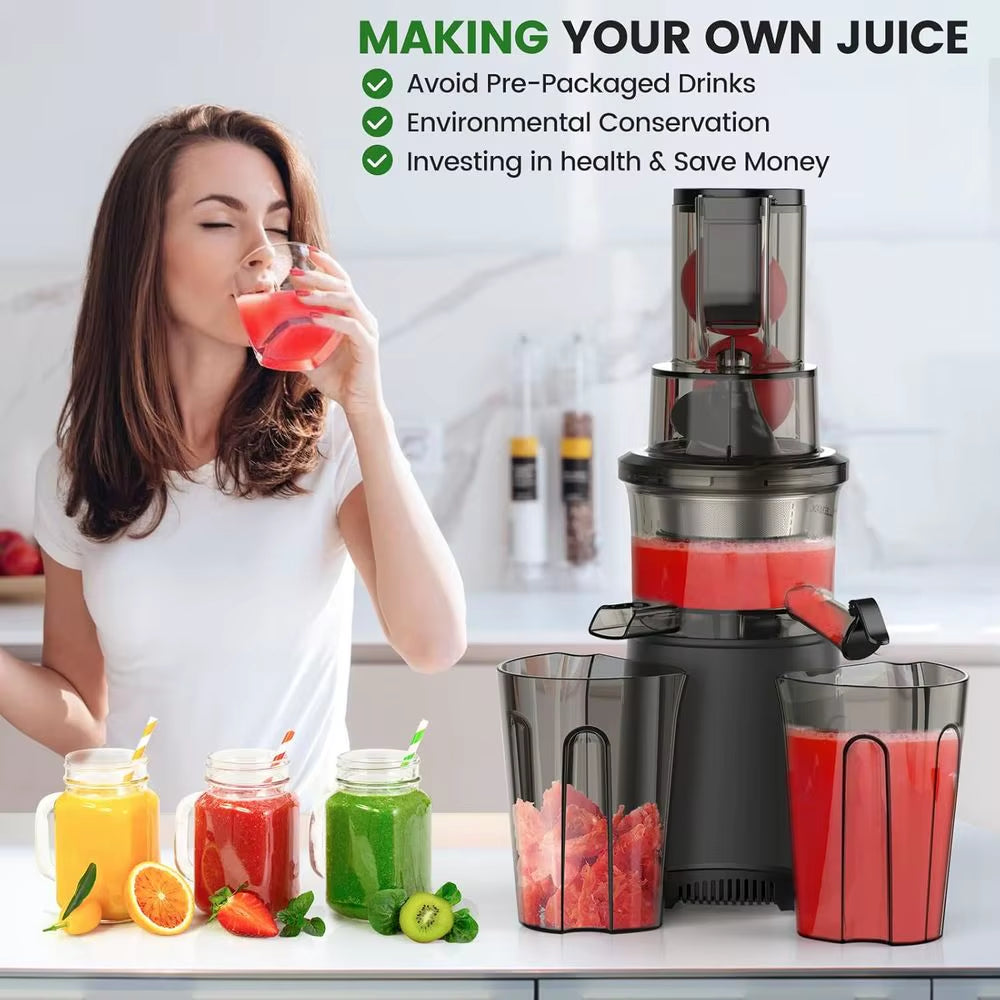 Slow Masticating Cold Press Juicer: 200W Juicer for Vegetables and Fruit