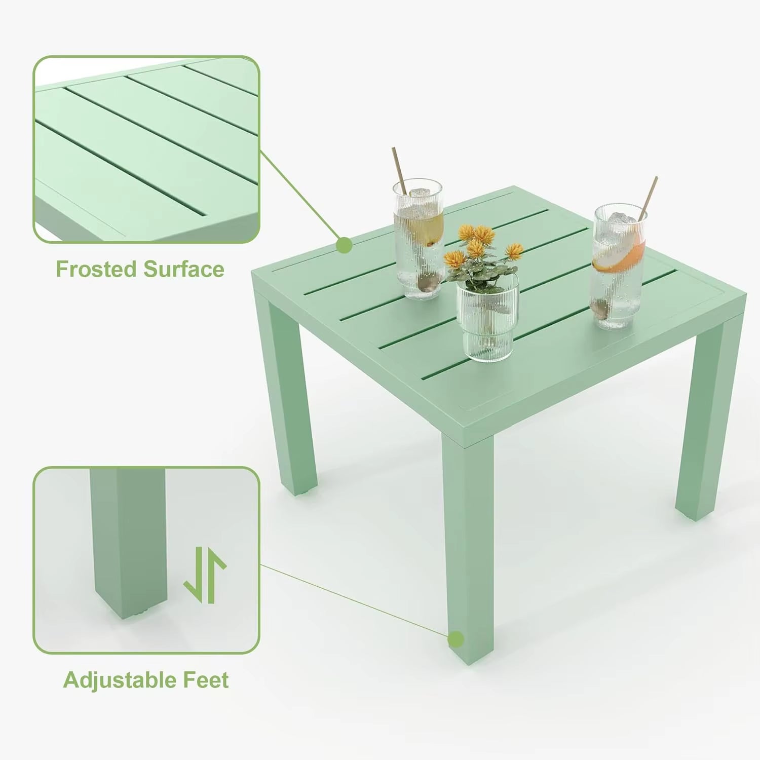 3 Piece Outdoor Patio Bistro Table and Chairs Furniture Sets with Coffee Table for Balcony,Front Porch, Apartments,Backyard