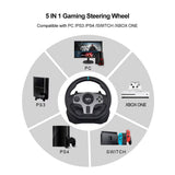 V9 Volante PC Steering Wheel Gaming 270°/900° Racing Wheel for PS4/PS3/PC Windows 7,8,10,11/Switch/Xbox One/Xbox Series X/S
