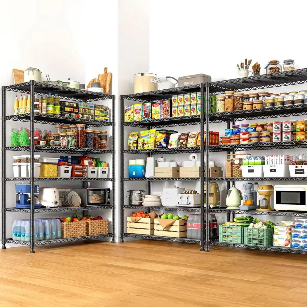 75" H Metal Shelving 6 Tier Storage Shelf Adjustable Kitchen Shelf Wire Shelving Unit Detachable Storage Rack For, Customized