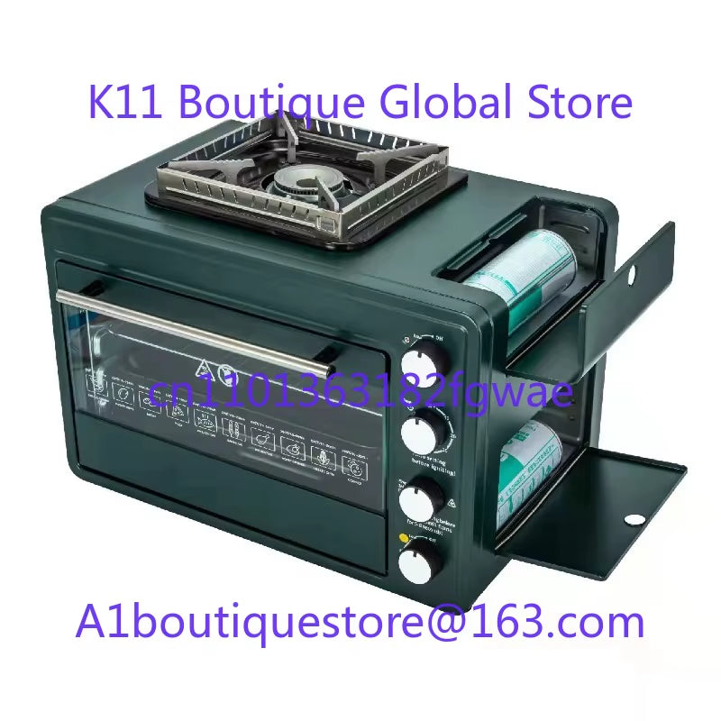 Household Multifunctional Outdoor Gas Pizza Oven Camping Gas Stove 2-In-1 Box Oven Portable Small Baking Oven