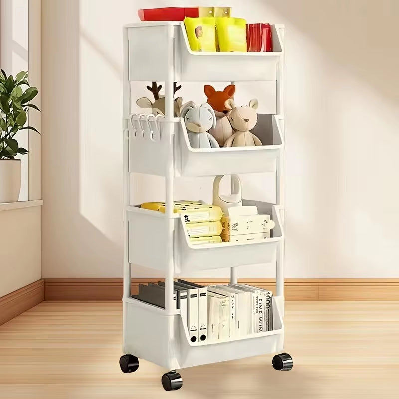 5-Layers with Wheels Storage Shelves，Bathroom Organizers and Storage，Storage Cabinet，Rolling Cart，Use for Home and Kitchen