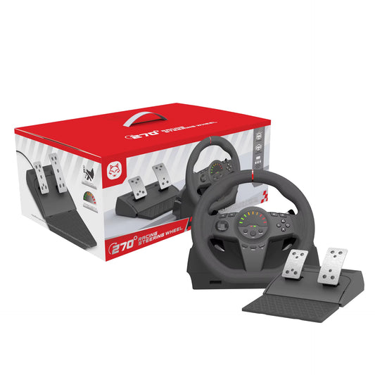 270 Degree Racing Wheel for PC PS4 Xbox One Switch with Hall Effect Linear Pedals Game Steering Wheel Simulator Controller