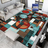 Nordic Abstract Geometric Carpets for Living Room Plush Decoration Home Retro Non-Slip Floor Mat Washable Bedroom Cloakroom Rugs