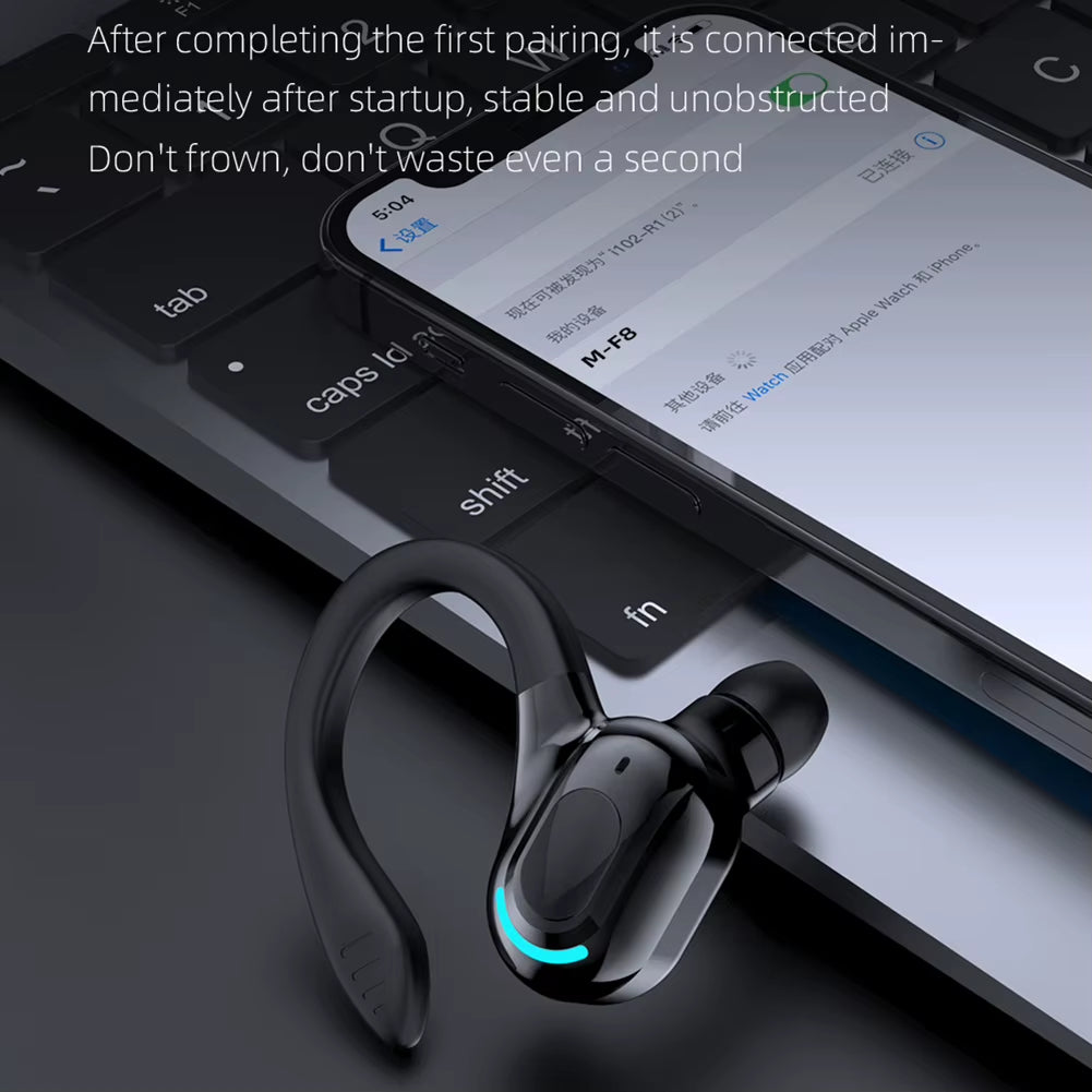 Waterproof Hanging Ear Earbuds Bluetooth-Compatible Wireless Business Headset