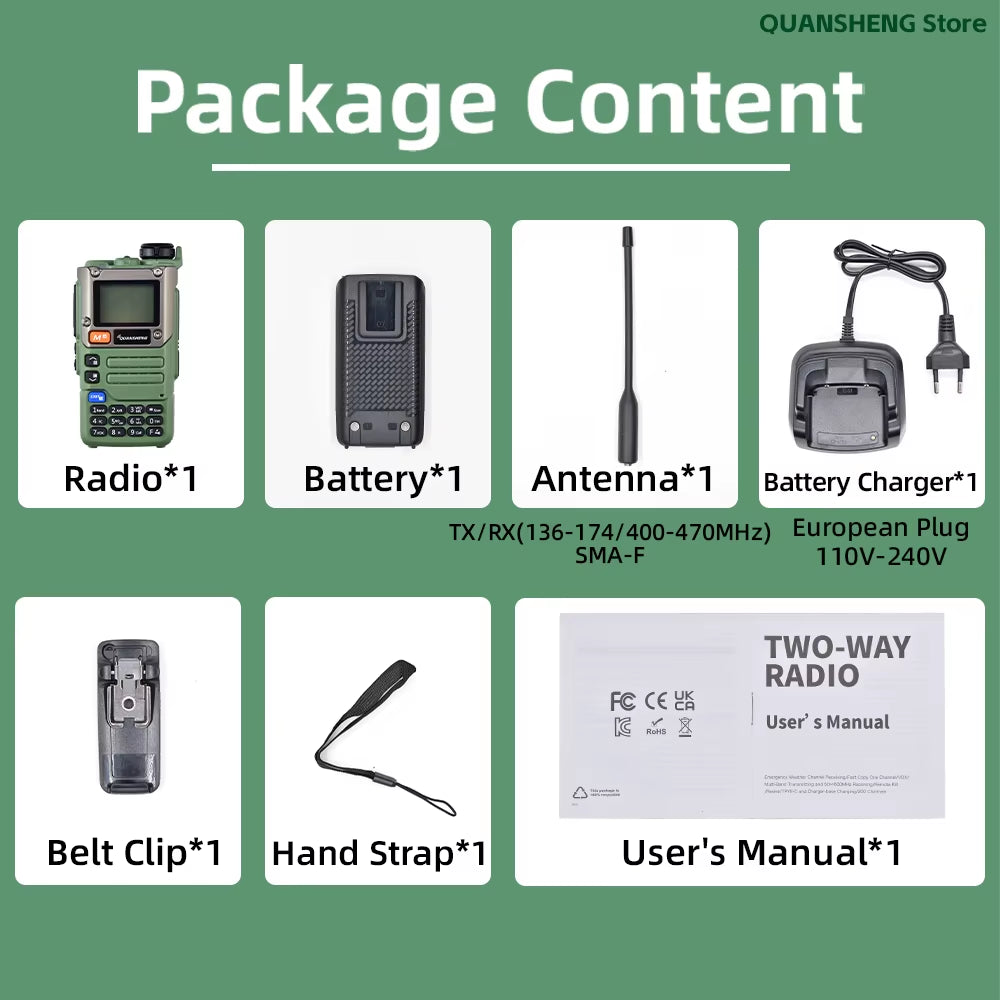 Walkie Talkie Long Range Am Fm Communication Two Way Radio Receiver UV K5 Ham Amateur Wireless Set Transceiver K58