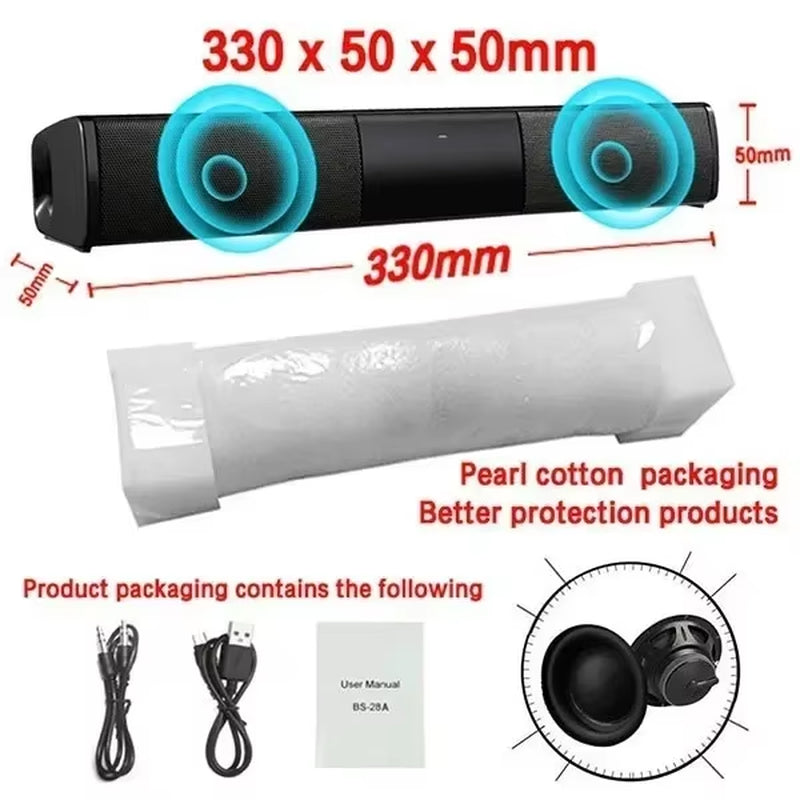 Bluetooth Speaker Column High Power Portable Speaker TV Soundbar for Computer Music Center Boom Box with TF AUX USB Radio