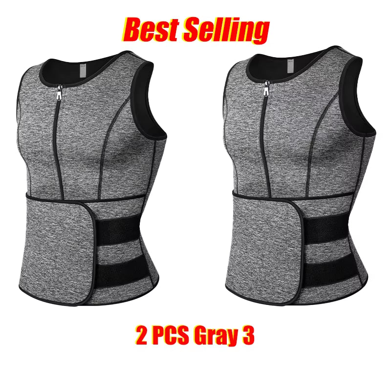Men Waist Trainer Sauna Vest Fitness Corset Abdomen Slimming Body Shaper Belly Reducing Shapewear Burn Fat Shirt Trimmer Belt