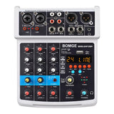 B 4 Channel 24 DSP DJ Audio Sound Mixer Interface Mixing Console Desktop Karaoke with MP3 Input USB Bluetooth Input Stereo