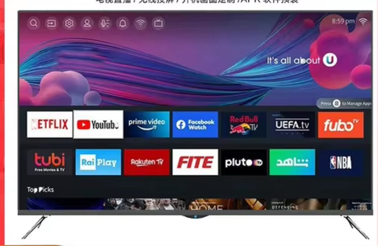 Accept Custom 4K Android Flat Screen Led Tv Smart 32 40 50 55 65 43 Inch Smart Tv Screens Televisions Smart Tvs