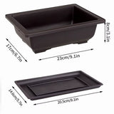 Rectangular Bonsai Training Pots Plastic Flowerpot with Drainage Tray Succulent Plants Pot Bonsai Plants Growing Pots Home Decor