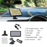 7 Inch HD Car GPS Navigator 256MB+8G Navigation System Touch Screen Portable Navigator USB TF Australia North America Europe Map