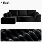 Oversized L Shaped Couch with Chaise, Minimalist Compressed Boneless Couch No Assembly Required, Modular Cloud Sectional Sofa Fo