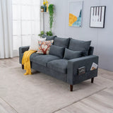 3-Seater Upholstered Fabric Sofa for Small Living Room, Dorm, Small Spaces (Grey) Sofa Set Living Room Furniture