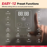 1200W 12-In-1 Electric Pressure Cooker 8Qt, Stainless Steel Pressure Cooker, Slow Cook Rice Cooker Steamer Sauté, Yogurt